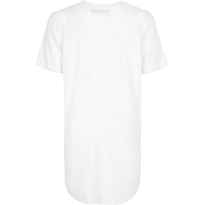 Boys white scoop longline t-shirt